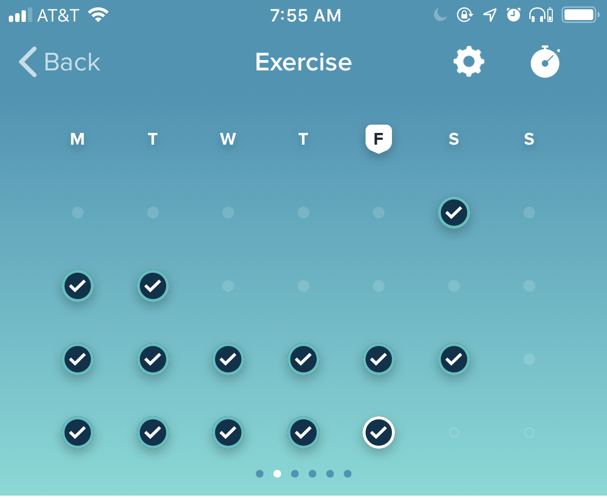 Two weeks of exercise Fitbit screenshot