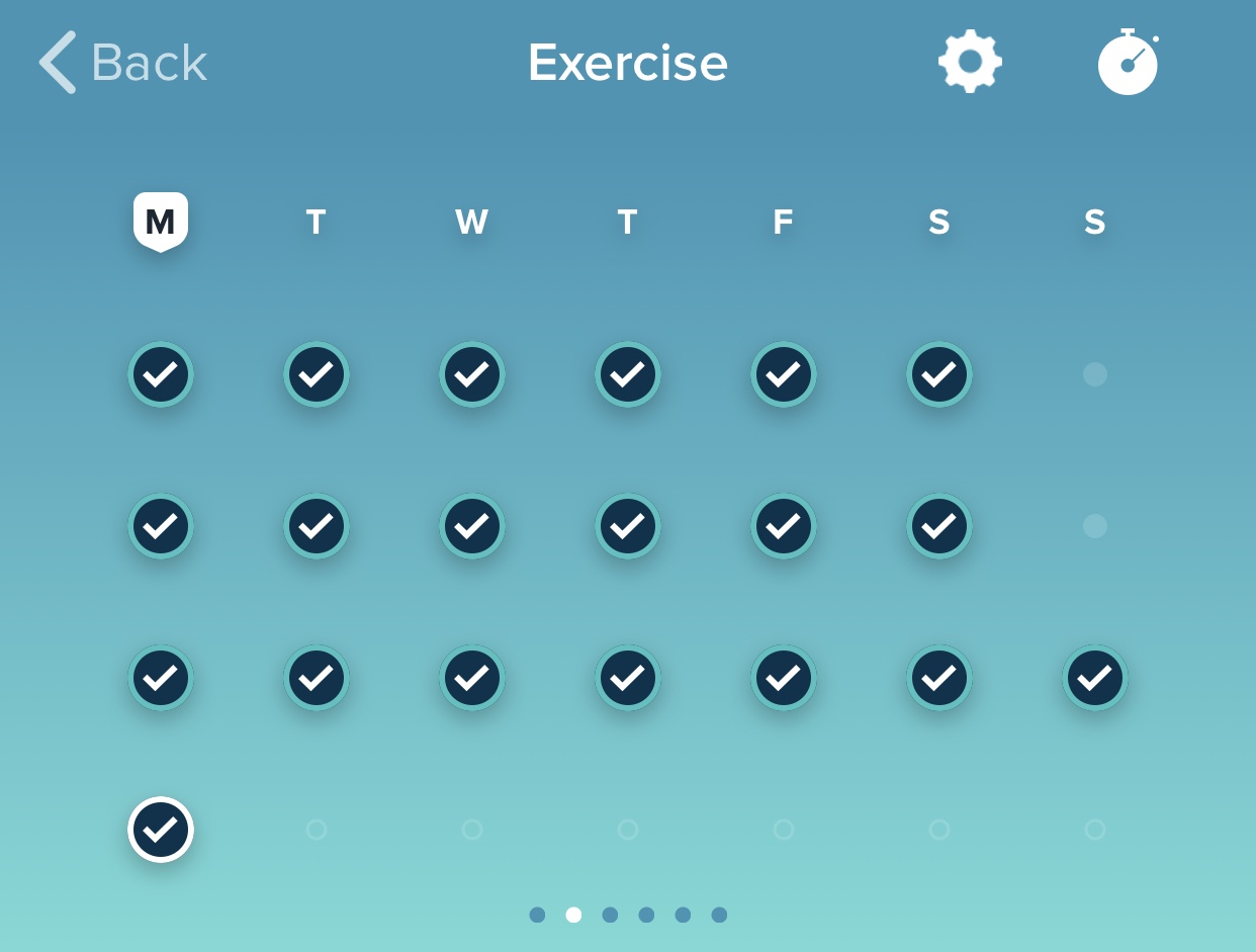 Three weeks of exercise Fitbit screenshot